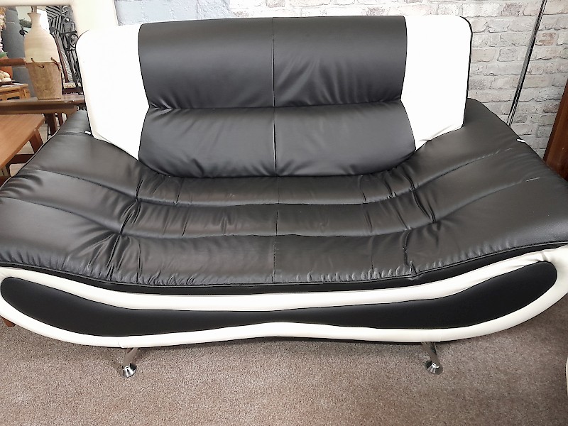 Black and white sofa and chair