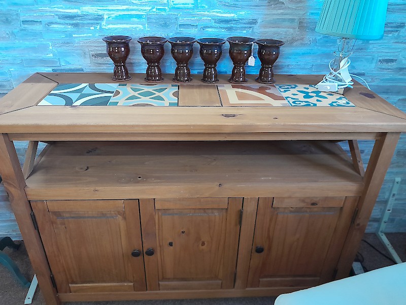 Waxed pine sideboard